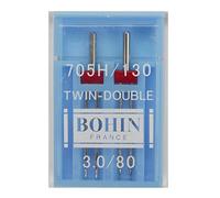 Bohin Machine Needles Twin x2 3/80, Metal, Silver, 0.1 x 0.1 x 4 cm