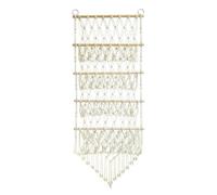 Boho 4-Layer Stuffed Toy Net, 120x52cm Wood and Cotton Rope Hangable Storage Organizer, Plush Doll Display for Vertical Space Saving, Room Decor