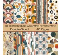 Boho Background Wallpaper Scrapbook Paper 40 Pages 20 Sheets: Double Sided Pattern Paper for Scrapbooking, Card Making, Origami, DIY and More
