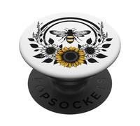Boho Bee Tournesol Esthétique Florale pour Femmes et Filles PopSockets PopGrip Adhésif