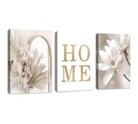 Boho Beige Blanc Accueil Magnolia Tableau Décoration Murale Salon Impression sur Toile Nordique Famille Décor Murale 30x40cmx3