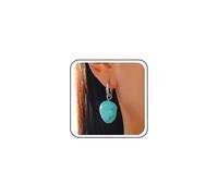 Boho Boucles D'oreilles Turquoise Petites Gouttes Bleu Cowboy Sarcelle Boucles D'oreilles Western Cerceau Dangle Cowgirl Dainty Cute Simple Vintage Tribal Indien Ethnique Rétro Gypsy Bijoux Femmes