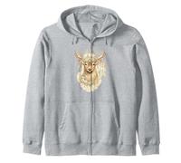 Boho Céleste Cerf Cerf Floral Couronne Lune Attrape-rêves Art Sweat à Capuche