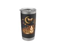 Boho Céleste Cochon d'Inde Lune Floral Gobelet isotherme en acier inoxydable double paroi