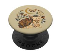 Boho Céleste Hérisson Lune Floral PopSockets PopGrip Adhésif