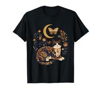 Boho Céleste Smoking Chat Lune Floral T-Shirt