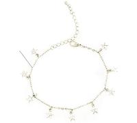 Boho Chaîne de cheville Plage Charm Bracelet de cheville Plaqué argent Cinq étoiles 1