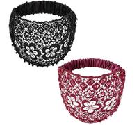 Boho-Chic Crystal & Pearl Embellished Elegant Floral Beaded Wide Headbands, Boho Chic Headband for Women (2PCS-B)