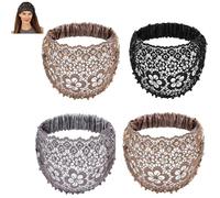 Boho-chic Crystal & Pearl Embellished Wide Headbands, Luxury Hair Accessories, for Women Weddings, Vacations & Daily Styling (mix-4pcs)