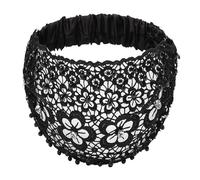 Boho-chic Crystal & Pearl Embellished Wide Headbands, Luxury Hair Accessories, for Women Weddings, Vacations & Daily Styling (black)