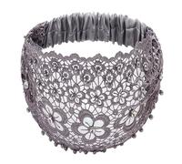 Boho-chic Crystal & Pearl Embellished Wide Headbands, Luxury Hair Accessories, for Women Weddings, Vacations & Daily Styling (gray)