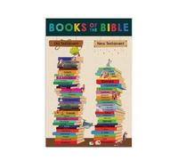 Boho Christian Wall Art - Books of the Bible Canvas Print, Minimalist Religious Education Poster for Sunday School, Home, Office (Unframed,16x24inch(40x60cm))