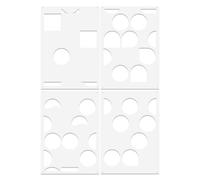 Boho Circles Lot de 4 pochoirs à encre embossée pour fabrication de cartes Blanc