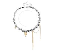 Boho Collier de Perles de Coeur irrégulier Femmes ristalline Ganne de clavicule Cool Choker Bijoux Exquis