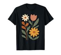 Boho Cottage Core Fleurs sauvages rétro Fleurs botaniques florales T-Shirt