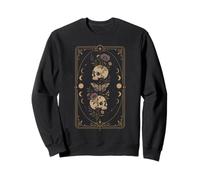 Boho Cottagecore Carte de Tarot Motif têtes de Mort et Phases de Lune Sweatshirt