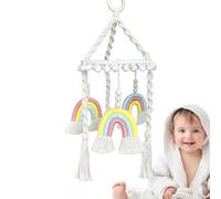 Boho Crib Mobile - Macrame Rainbow suspendu bébé berceau mobile, décoration de pépinière de couleur neutre | Pendentif arc-en- fait à la main pour pépinière neutre de genre, décoration de berceau
