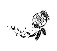 Boho Dream Catcher Rose Fly Bird Sticker mural pour chambre de bébé Scanvinia DreamcatcherCitation inspirante-XL-88x123cm-Black