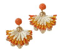 Boho Earrings Set, Floral Zinc Vacation Jewelry, Bohemian Style Drop Earrings, Lightweight Fashion Accessory, for Beach Travel Party Outfit, Women Ladies Sister Mother Gift Wear 2.76 * 0.39in