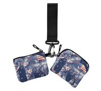 Boho Elephant 4th of Juillet Independence Day Double porte-monnaie porte-cartes de crédit Portefeuille minimaliste porte-monnaie avec poche zippée pour un usage quotidien 2 pièces, Boho Elephant 4th