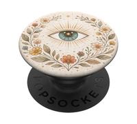 Boho Esthétique Mystique Oeil Fleur Sauvage Spirituel Nature Art PopSockets PopGrip Adhésif