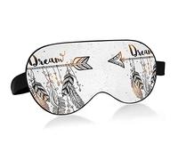 Boho Ethnic Arrow and Beautiful Feathers Dream Cather Eye Masks Cover Blocks Light Sleep Mask Shade Cover Blindfold Relaxing Eyeshade Cover avec serre-tête réglable pour hommes femmes enfants