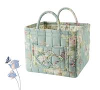 Boho Fabric Storage Basket, Boho Floral Laundry Baskets, Collapsible Laundry Hamper with Easy Carry Handles (#14)