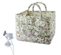 Boho Fabric Storage Basket, Boho Floral Laundry Baskets, Collapsible Laundry Hamper with Easy Carry Handles (#01)