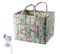 Boho Fabric Storage Basket, Boho Floral Laundry Baskets, Collapsible Laundry Hamper with Easy Carry Handles (#08)
