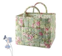 Boho Fabric Storage Basket, Boho Floral Laundry Baskets, Collapsible Laundry Hamper with Easy Carry Handles (#15)
