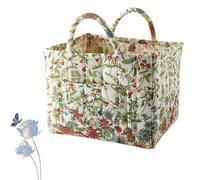 Boho Fabric Storage Basket, Boho Floral Laundry Baskets, Collapsible Laundry Hamper with Easy Carry Handles (#06)