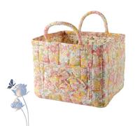 Boho Fabric Storage Basket, Boho Floral Laundry Baskets, Collapsible Laundry Hamper with Easy Carry Handles (#12)