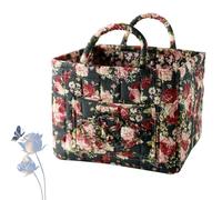Boho Fabric Storage Basket, Boho Floral Laundry Baskets, Collapsible Laundry Hamper with Easy Carry Handles (#10)