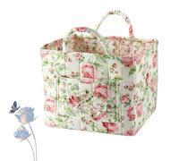 Boho Fabric Storage Basket, Boho Floral Laundry Baskets, Collapsible Laundry Hamper with Easy Carry Handles (#13)