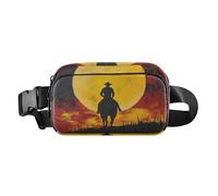 Boho Fantasy City Map Sac banane tendance pour femme et homme Petit sac de poitrine pour voyage, course à pied, randonnée, Alone Western Cowboy, 1 size