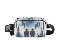 Boho Fantasy City Map Sac banane tendance pour femme et homme Petit sac de poitrine pour voyage, course à pied, randonnée, Western Cowboy Dream Catcher Cerf, 1 size