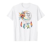 Boho Feathers Free Spirit Attrape-rêves Happy Birthday pour Femme T-Shirt