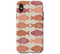 Boho Fish Pattern Ocean Marine Life Folk Art Aesthetic Coque pour iPhone X/XS