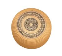 Boho Floor Cushions - Siège Tatami à la main | Yoga Bolster | Pouf Ottomans | Round Straw Seat Cushion | Breathable Japanese Style Tatami Footstool For Temple Yoga Home Meditation Accessories