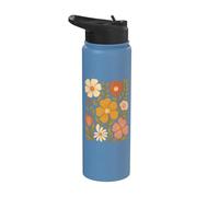 Boho Floral Bloom Vintage Fleur Art Stainless Steel Insulated Water Bottle