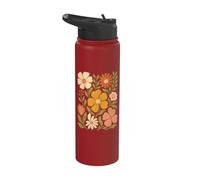 Boho Floral Bloom Vintage Fleur Art Stainless Steel Insulated Water Bottle