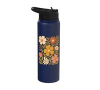 Boho Floral Bloom Vintage Fleur Art Stainless Steel Insulated Water Bottle