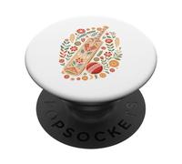 Boho Floral Cricket Bat and Ball Summer PopSockets PopGrip Adhésif
