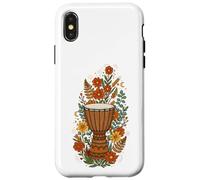 Boho Floral Djembe Instrument Coque pour iPhone X/XS