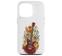 Boho Floral Electric Guitar Guitarist Coque pour iPhone 13 Pro