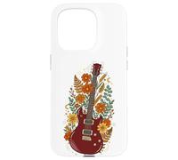 Boho Floral Electric Guitar Guitarist Coque pour iPhone 15 Pro