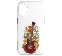 Boho Floral Electric Guitar Guitarist Coque pour iPhone 16