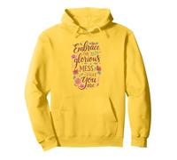 Boho Floral Embrace Glorious Mess Citation inspirante Sweat à Capuche