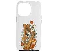 Boho Floral Harp Harpist Coque pour iPhone 13 Pro