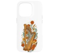 Boho Floral Harp Harpist Coque pour iPhone 15 Pro